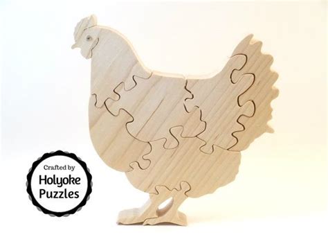 Chicken Puzzle Wood Puzzle In Maple With Swarovski Crystal Wood