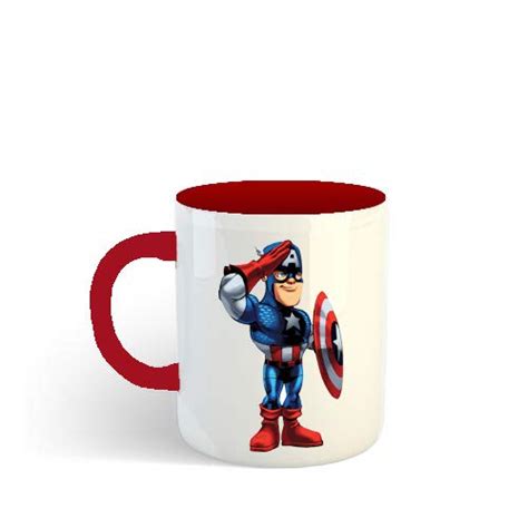 buy gen7 captain america salute printed ceramic coffee mug 11oz three tone red color 350 ml