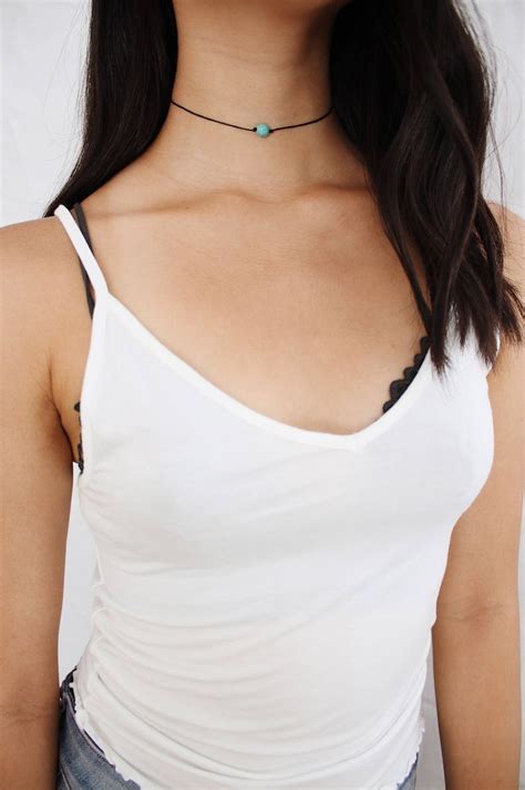 Turquoise Natural Stone Beaded Choker Turquoise Bead Etsy