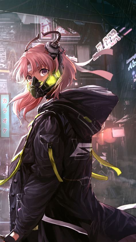 Anime Girl Mask Cyberpunk Sci Fi 4k Wallpaper 168