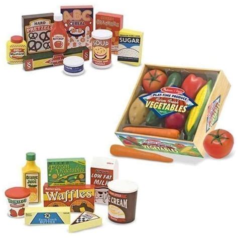 Melissa And Doug Wooden Fridge Food Set Pantry Products And Playtime