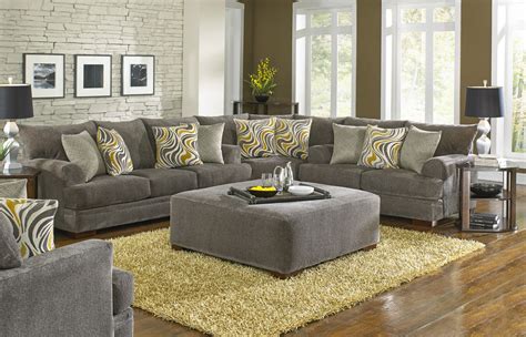 Living room and family room furniture. Jackson Crompton Sofa Sectional Sofa Set - Pewter JF-4462 ...
