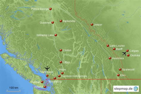 Izmantojiet kartes funkcijas, lai tuvinātu. Alberta-BC 2012 von Ringenbach - Landkarte für Kanada