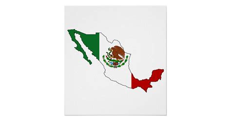Mexico Flag Map Full Size Poster