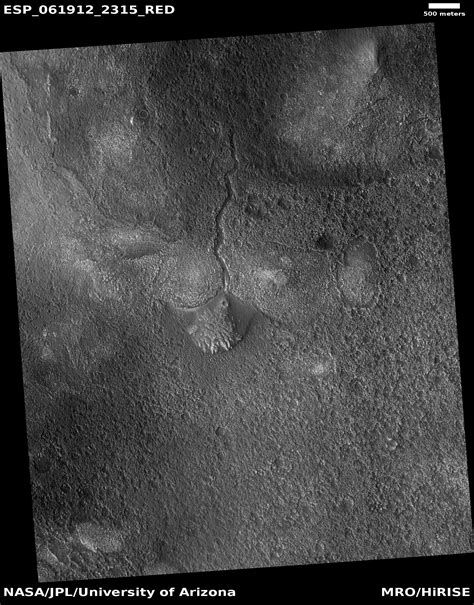 Hirise Fan Shaped Landform At Valley Terminus In Lyot Crater Esp