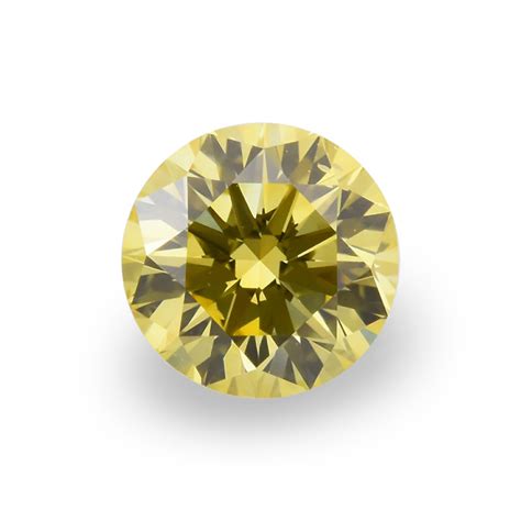 032 Carat Fancy Intense Yellow Diamond Round Shape Vs2 Clarity Gia