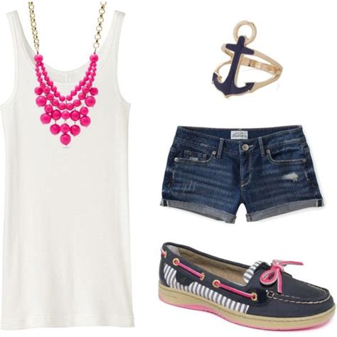 navy and pink sperry topsiders shorts in 2021 preppy style sperry outfit clothes