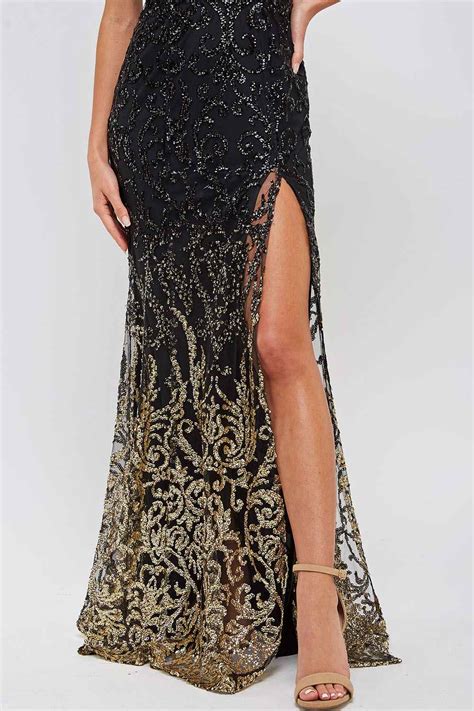 black sequins formal dress black and gold sequins formal dress black sequins evening dress