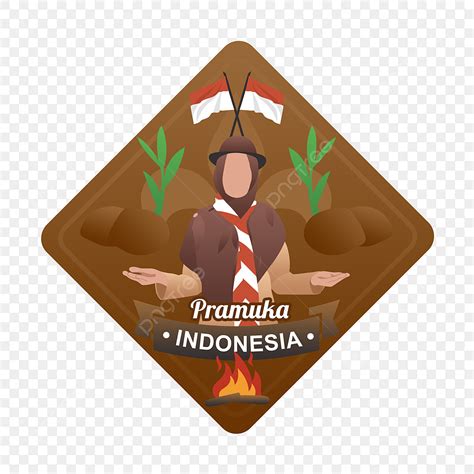 Pramuka Cartoon White Transparent Pramuka Indonesian Vector Cartoon