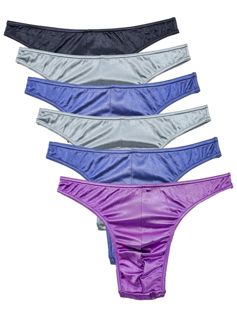 Barbra Lingerie Barbra Mens Underwear Satin Silky Sexy Thong Small To Plus Sizes 6 Pack