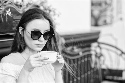 Girl Relax In Cafe Business Lunch Morning Coffee Waiting For Date Good Morning Breakfast