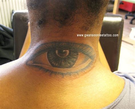 Eye Cover Up Tattoo Design On Back Of Neck Tattoos On Back Tattoos