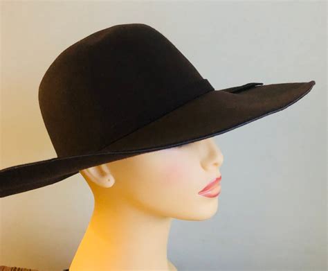 Ladies Brown Fedora Stetson Cowgirl Hat With Bowknot Vintage Etsy