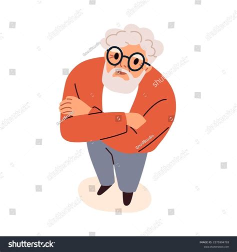 Senior Man Surprised Excited Face Looking Stock Vector (Royalty Free