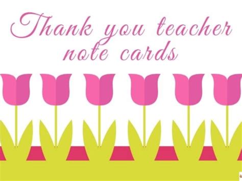 Thank You Teacher Note Cards Teaching Resources