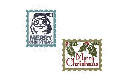 Christmas Stamps Svg Postage Seal In Svg Dxf Png Eps 