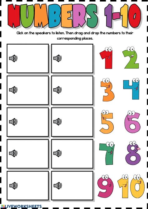 Live Worksheets Numbers 1-10
