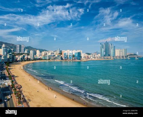 Gwangalli Beach In Busan South Korea Aerial View Stock Photo Alamy