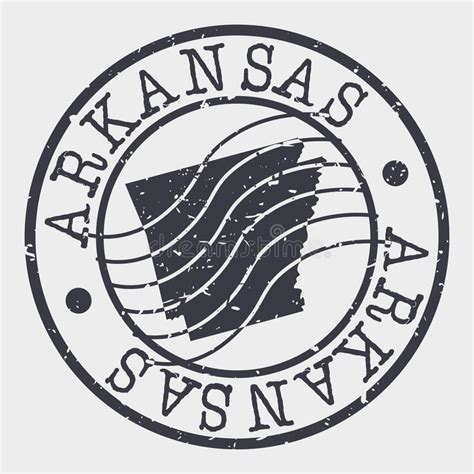 Arkansas Stamp Postal Map Silhouette Seal Passport Round Design