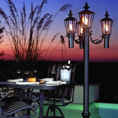 Choose outdoor lamps that capture natural, authentic forms, like designs reminiscent of reed stems, plants, or flowers. Islander Citronella Patio Lantern - 00340