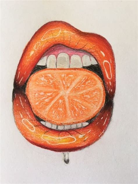 Orange Lips Lip Drawing Lips Drawing Mouth Drawing