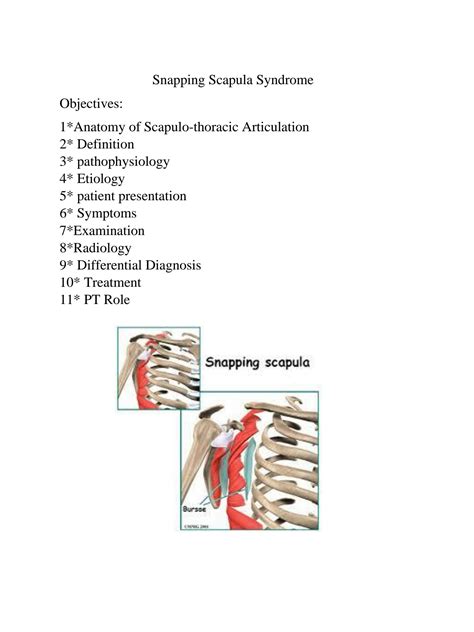 Solution 7 Snapping Scapula Syndrome Studypool
