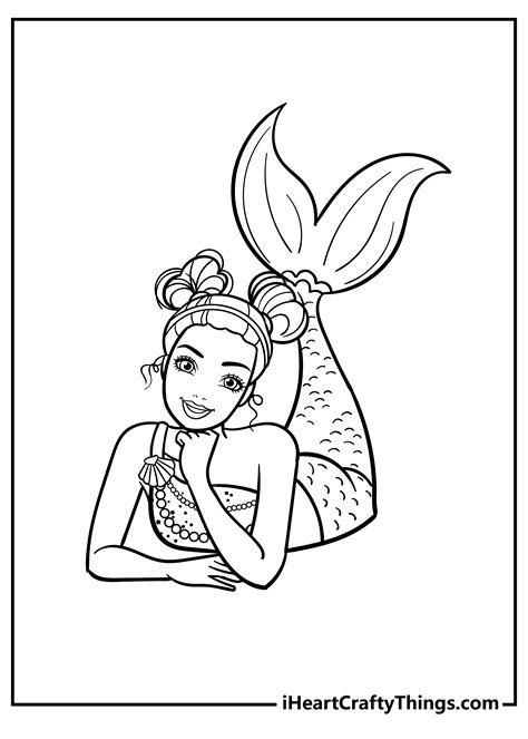 Beautiful Mermaid Barbie Coloring Pages Youloveit Com Printable