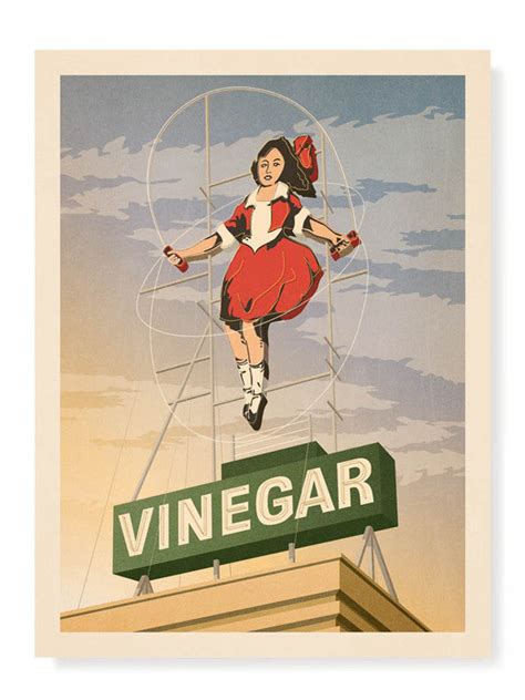 Skipping Girl Vinegar Sign Print Sunset Sky Melbournalia Local