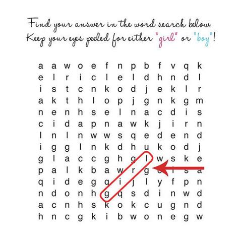 People tend to find enjoyable, fun and exciting to find out about their baby's gender whether it is through cutting a cake, popping confetti, and even sometimes balloons full of painted confetti. Gender Reveal Word Search Card With Envelope by TheMombot on Etsy, $12.00 | Gender reveal