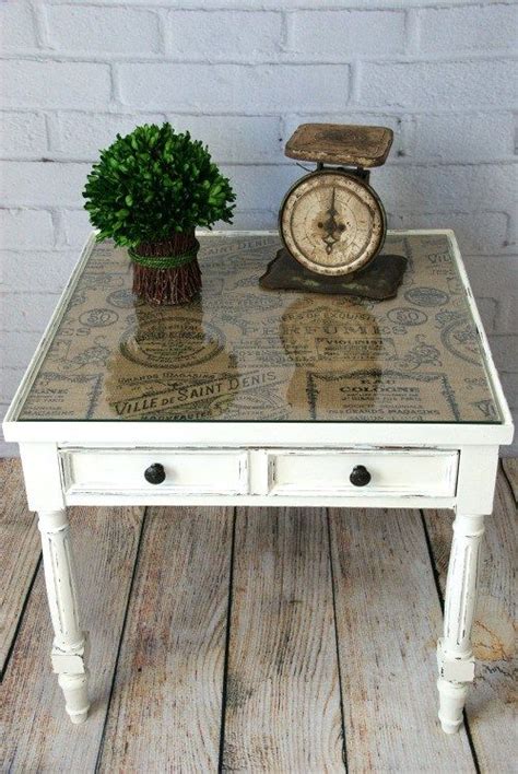 It even features plastic bumpers to protect the glass and keep it in place. Burlap Topped Side Table | Pinterest | Glasses, Fabrics ...