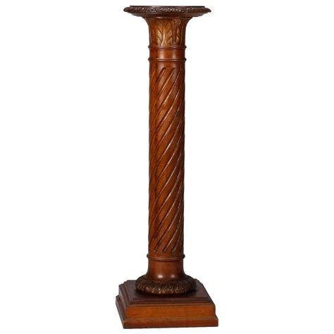 Tall Carved Wood Pedestal Plant Or Statue Stand For Sale At 1stdibs