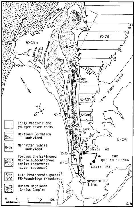 Simplified Geological Map Of The Manhattan Prong Showing The