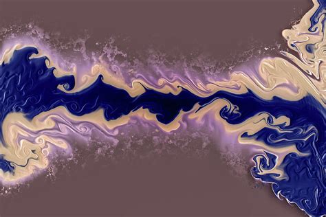 Purple Blue And Tan Fluid Pour Abstract Art 2 Digital Art By Donald