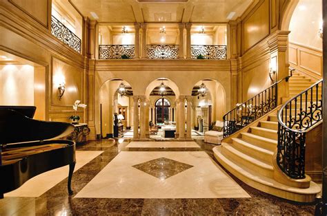 Luxury Mansion Home Foyer Staircase Night View Luxury Staircase