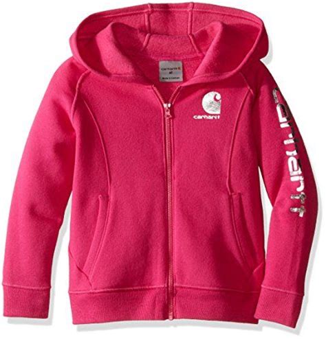 Carhartt Girls Logo Zip Sweatshirt Raspberry Rose 12 Months Amazon