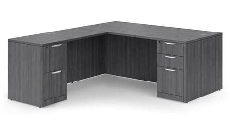 L Shape Desk In Grey Nj Office Furniture Depot