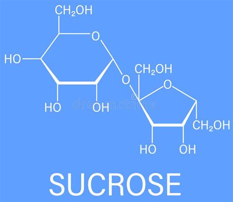 Sucrose Sugar Molecule Also Known As Table Sugar Cane Sugar Or Beet