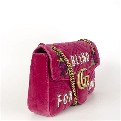 Gucci Gg Marmont Medium Velvet Blind For Love Shoulder Bag 615022