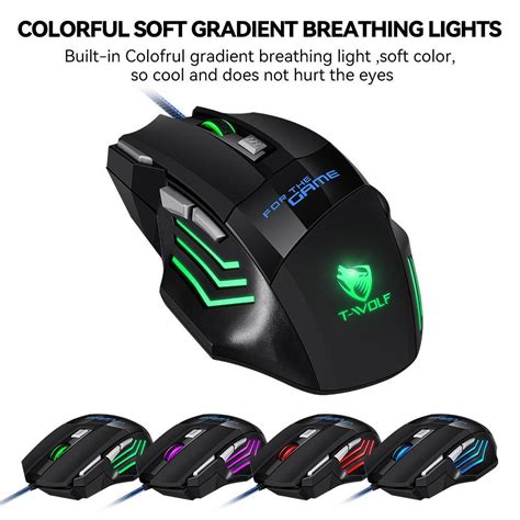 Wholesale Custom Computer Parts 7 Key Luminous Usb Wired Gaming Mouse