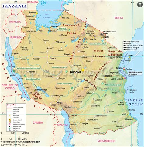 Tanzania Map Map Of Tanzania