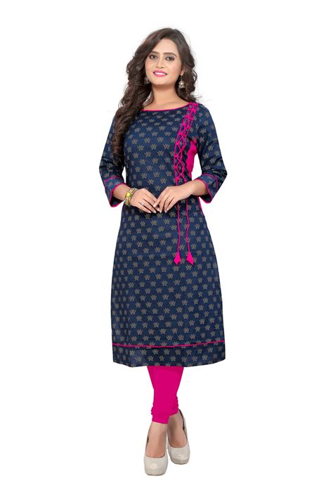 Buy Kurtis For Women Latest Low Price Designer Party Wear Blue Cotton Kurtis For Womengirls Vf