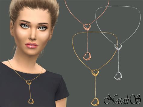 The Sims Resource Natalisdouble Heart Necklace By Natalis • Sims 4