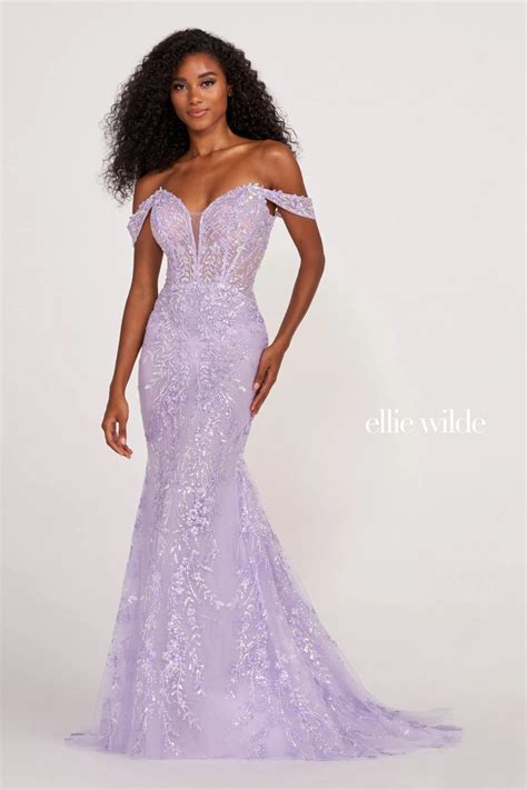 Embroidered Lace Fit And Flare Prom Dress Ew34007