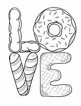 Coloring Donut Printable Donuts Doughnuts Sheets Valentine Colouring Doughnut Need Adult Heart Peace Rainbow Arnie Visit sketch template