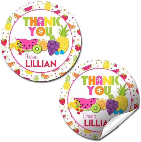 Custom And Personalized Tutti Fruitti Birthday Party Thank