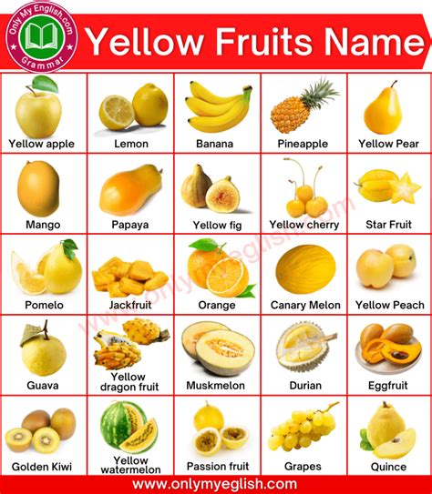 Yellow Fruits 30 Yellow Colour Fruits Name With Image Onlymyenglish