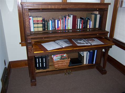 Piano Turned Into A Bookshelf Piano Decor Piano Desk Old Pianos
