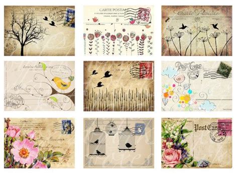 Digital Collage Sheet Of Nine Postcards 3 X 214 By Boxesbybrkr 350