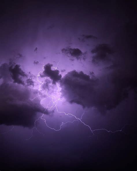 Nature Clouds Lightning Violet Purple Thunderstorm Storm Hd Phone