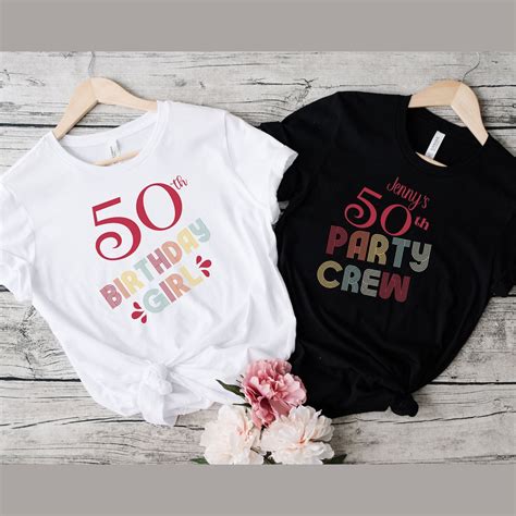 50th Birthday Party Shirts Custom Personalized 50th Birthday Shirt Birthday Crew Shirts